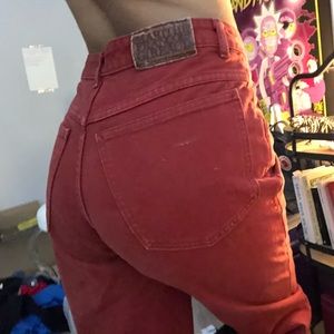 RED VINTAGE HIGH WAISTED PANTS